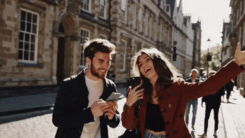 Historic city streets at night with subtle sci-fi time distortion effects